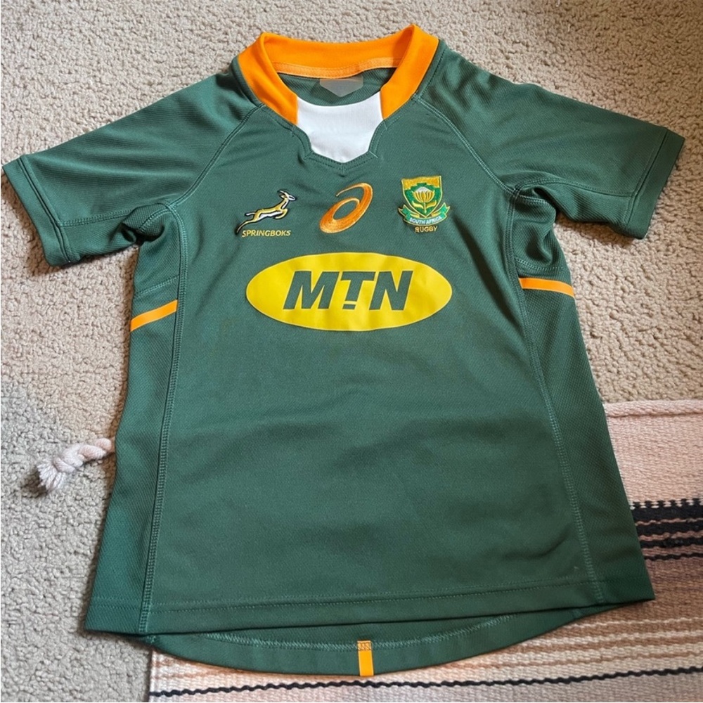 Kids Rugby Shirt - Green and Orange